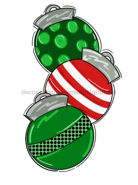 Christmas Sign, Stacked Ornaments Sign, wood sign, DECOE-W-364, 22" Door Hanger