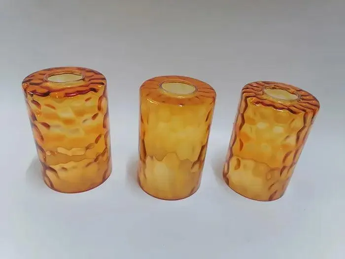 Clear Hammered Glass Lamp Shade Replacement Water Ripple Cylinder Glass Shade Accessory for Pendant Light Chandelier Wall Sconce