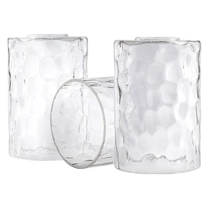 Clear Hammered Glass Lamp Shade Replacement Water Ripple Cylinder Glass Shade Accessory for Pendant Light Chandelier Wall Sconce