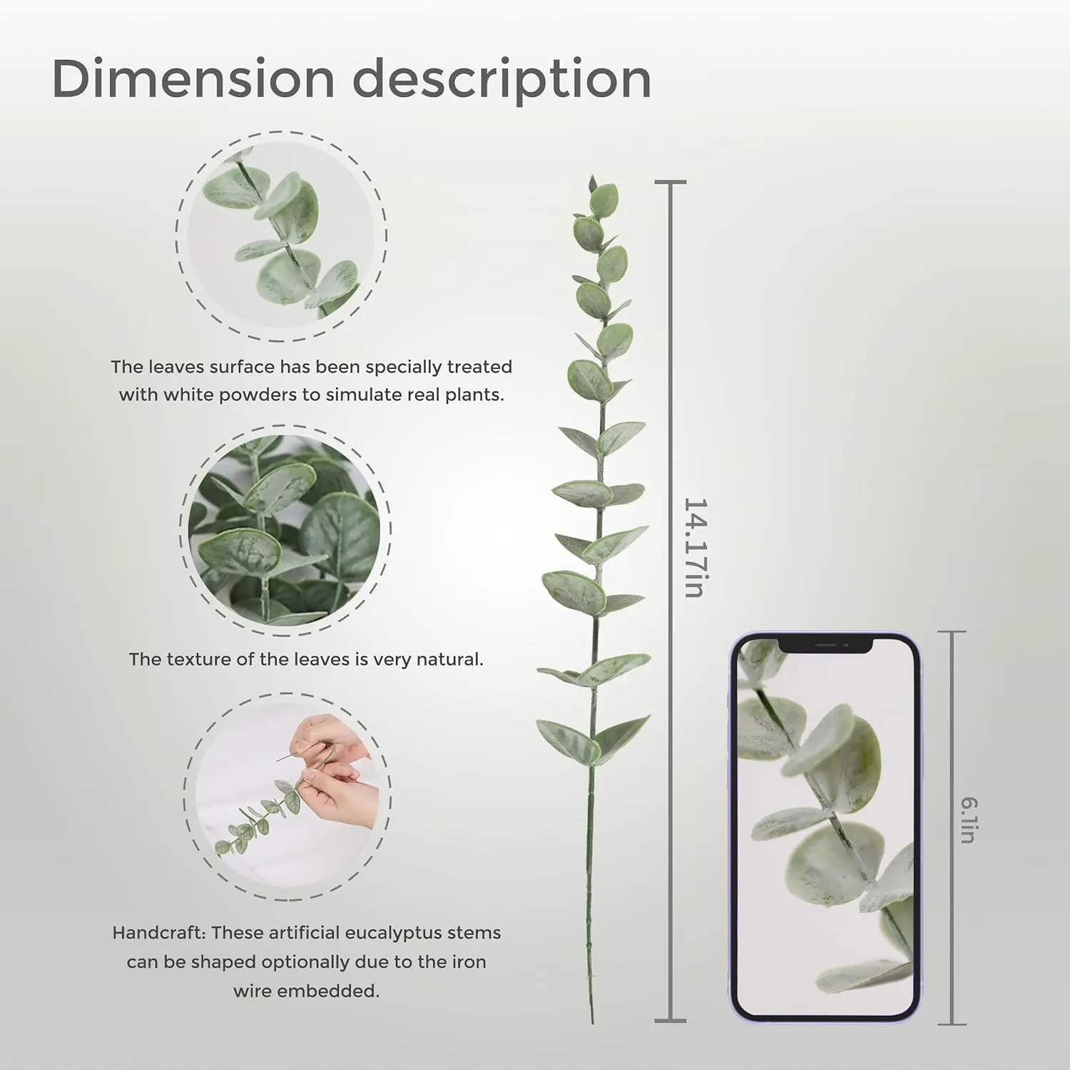 Clearance 18pcs Eucalyptus Stems Artificial Eucalyptus Leaves Stems Wholesale