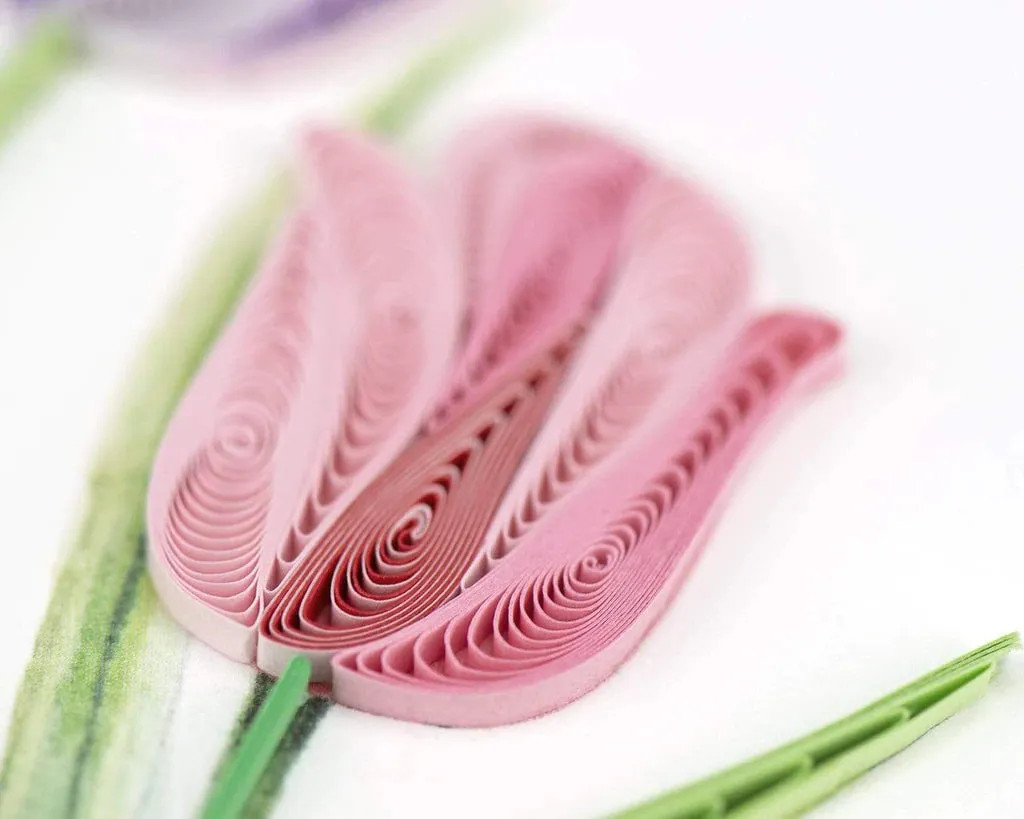 Colorful Tulips - Blank Quilling Card