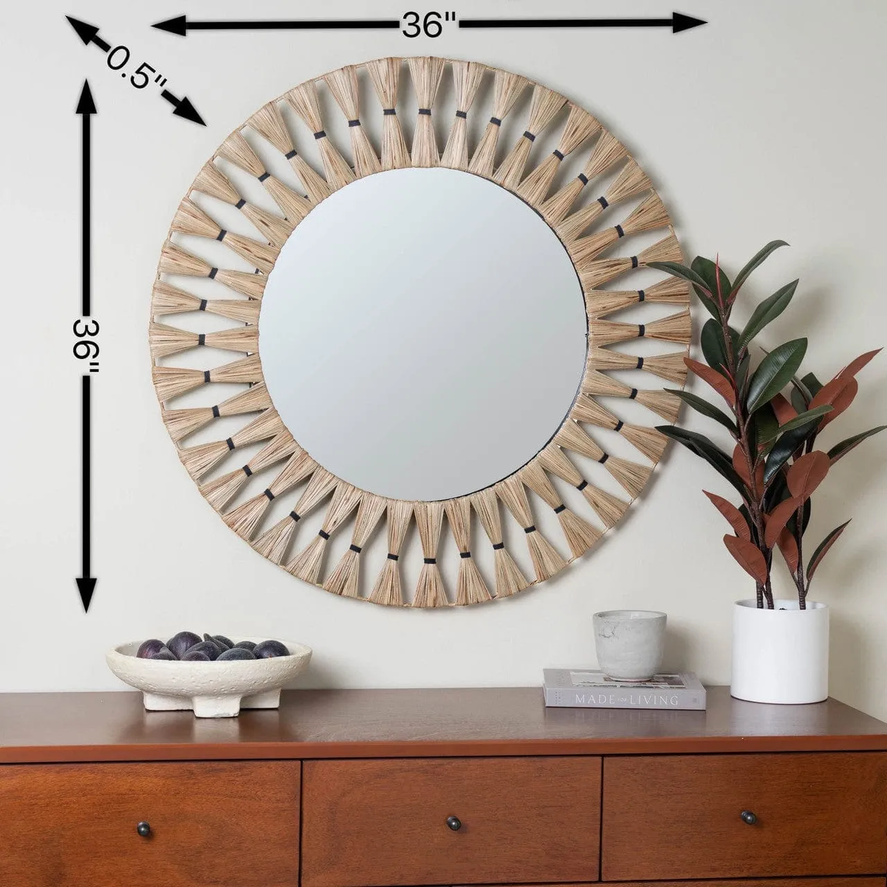 Cooper Classics - Charleigh 34" Woven Wall Mirror - 42124
