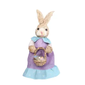 Cute Straw Rabbit Bunny Easter Decorations Holiday Home Garden Wedding Ornament Photo Props Crafts, Female