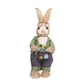 Cute Straw Rabbit Bunny Easter Decorations Holiday Home Garden Wedding Ornament Photo Props Crafts, Male