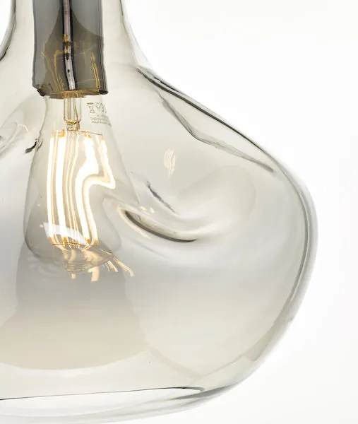 Dar Esarosa Pendant Black Chrome and Smoked Glass