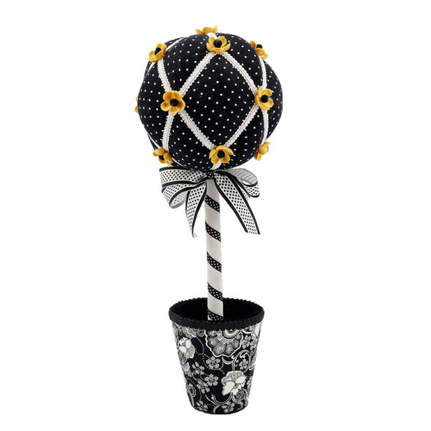 December Diamonds Honeycomb 20In Topiary With Yellow Flowers Figurine