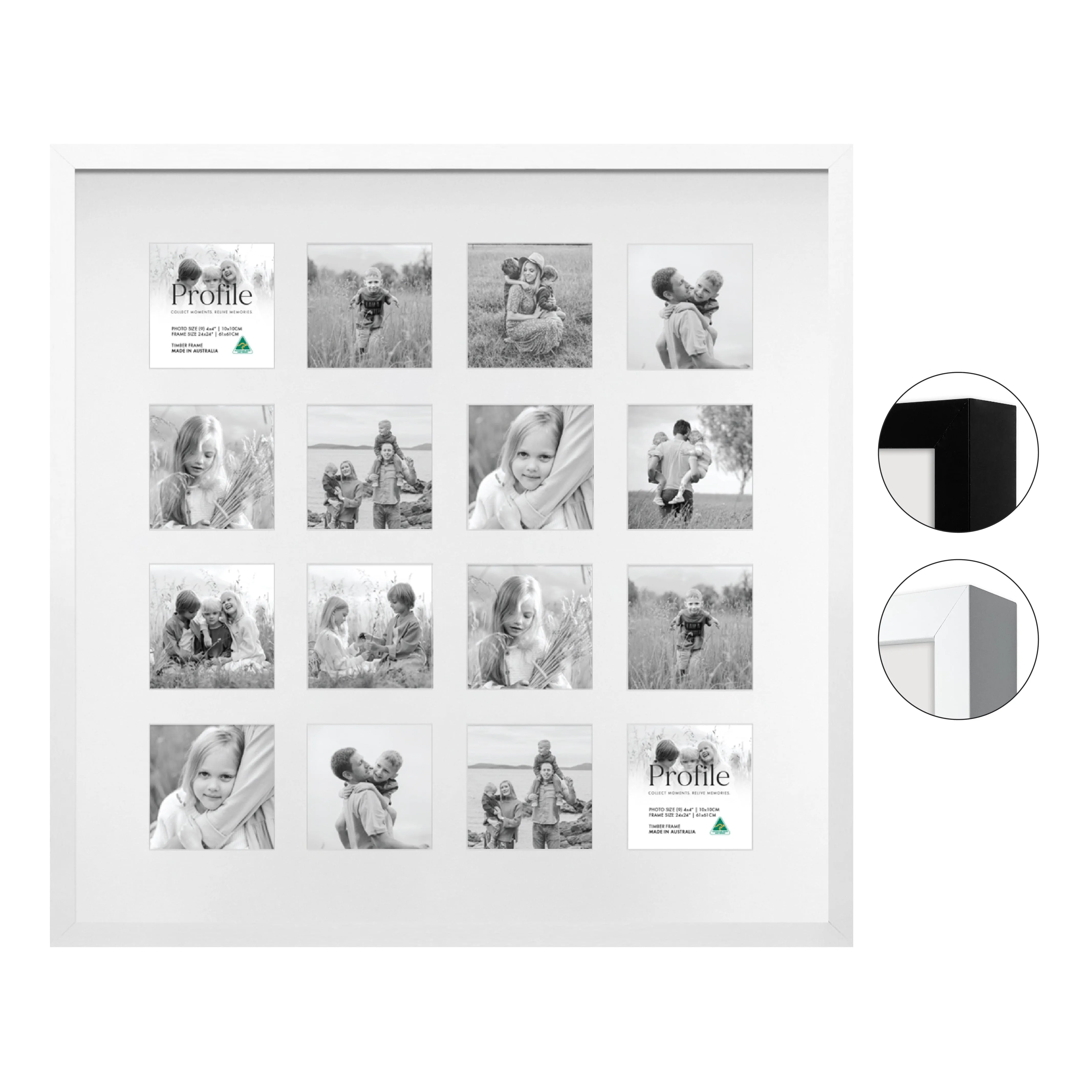 Decorator Insta Square Collage Photo Frame - 16 Photos (4x4in)