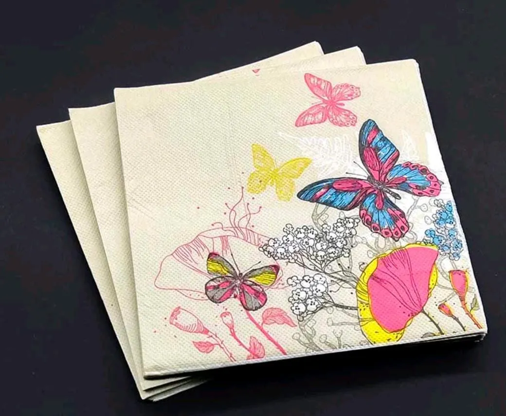 Decoupage Paper Napkin Tissue/ Decoupage Tissue for Art & Craft work RANDOM DESIGN