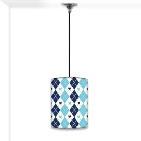 Designer Blue Pendant Lamp - Blue Plaids