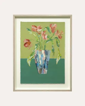 Diana Forbes - Tulips in Striped Vase I