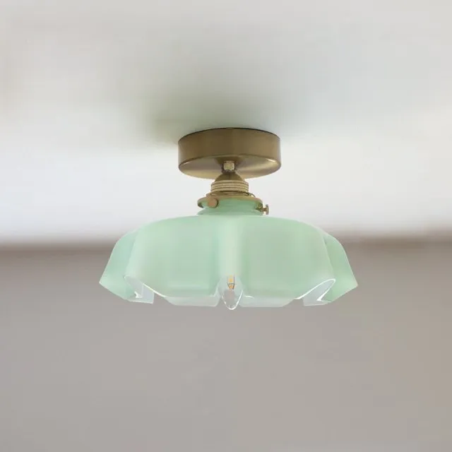 Draped Flower Retro Glass Ceiling & Pendant Light