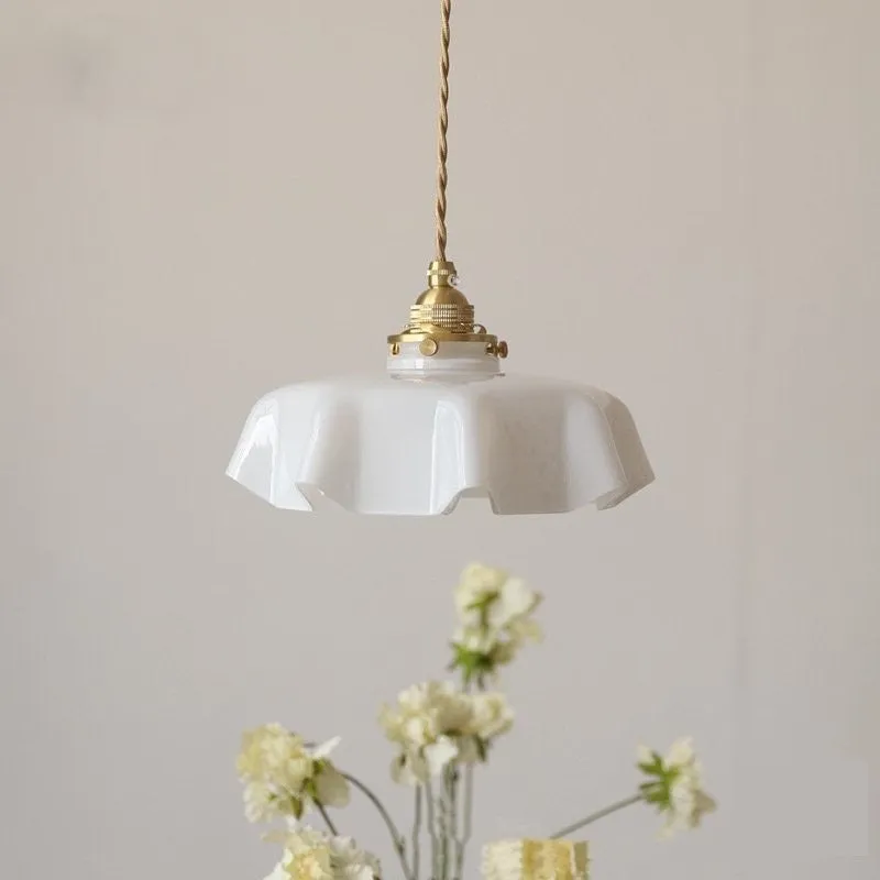 Draped Flower Retro Glass Ceiling & Pendant Light