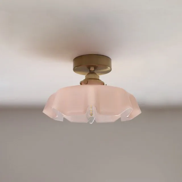 Draped Flower Retro Glass Ceiling & Pendant Light