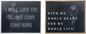 E24523 WOOD Sign Word FLOWER Frame 2 Asst