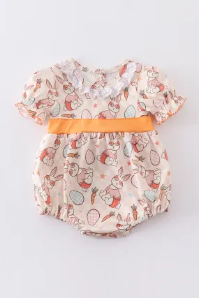 Easter bunny egg print ruffle girl bubble