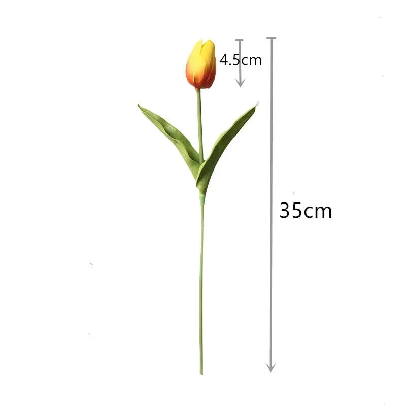 Elegant 10-Piece Lifelike Faux Tulip Bouquet - Real Touch Flower Set