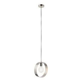 Endon 90454 Hoop 1 Light Pendant Brushed Nickel