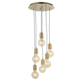Endon 98136 Studio 6 Light Pendant Soft Gold Paint