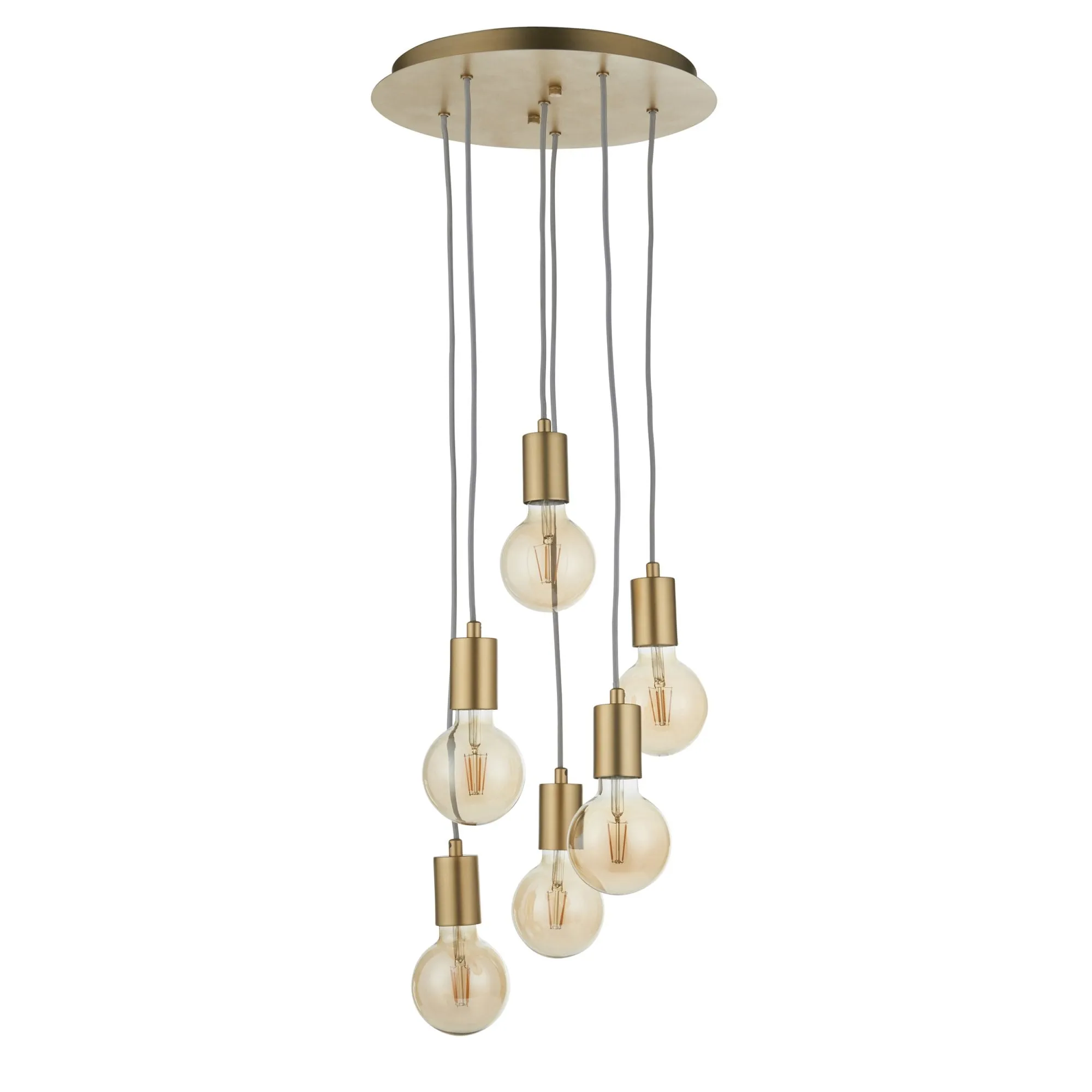 Endon 98136 Studio 6 Light Pendant Soft Gold Paint
