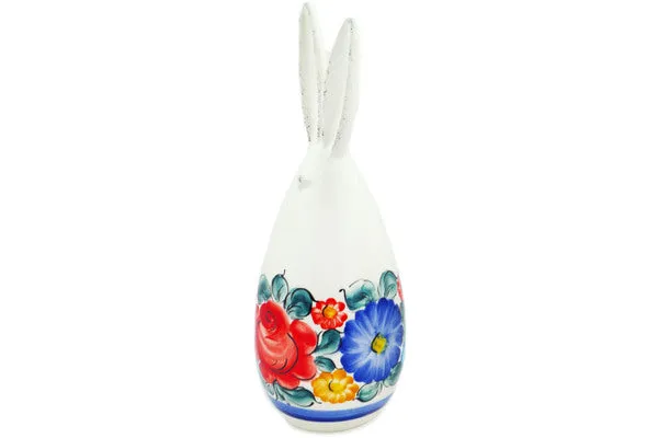 faience 14" Bunny Figurine Little Flower Patch