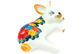 faience 9" Bunny Figurine Little Flower Patch