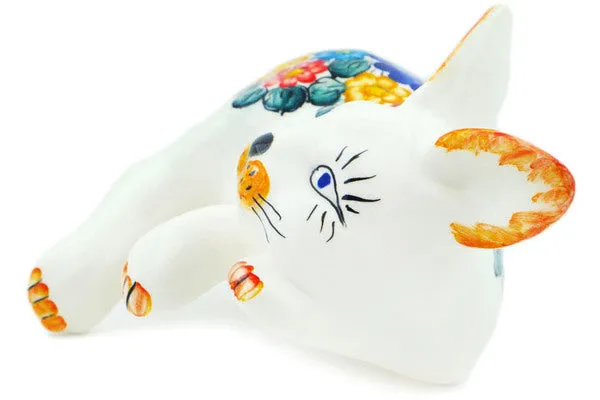 faience 9" Bunny Figurine Little Flower Patch