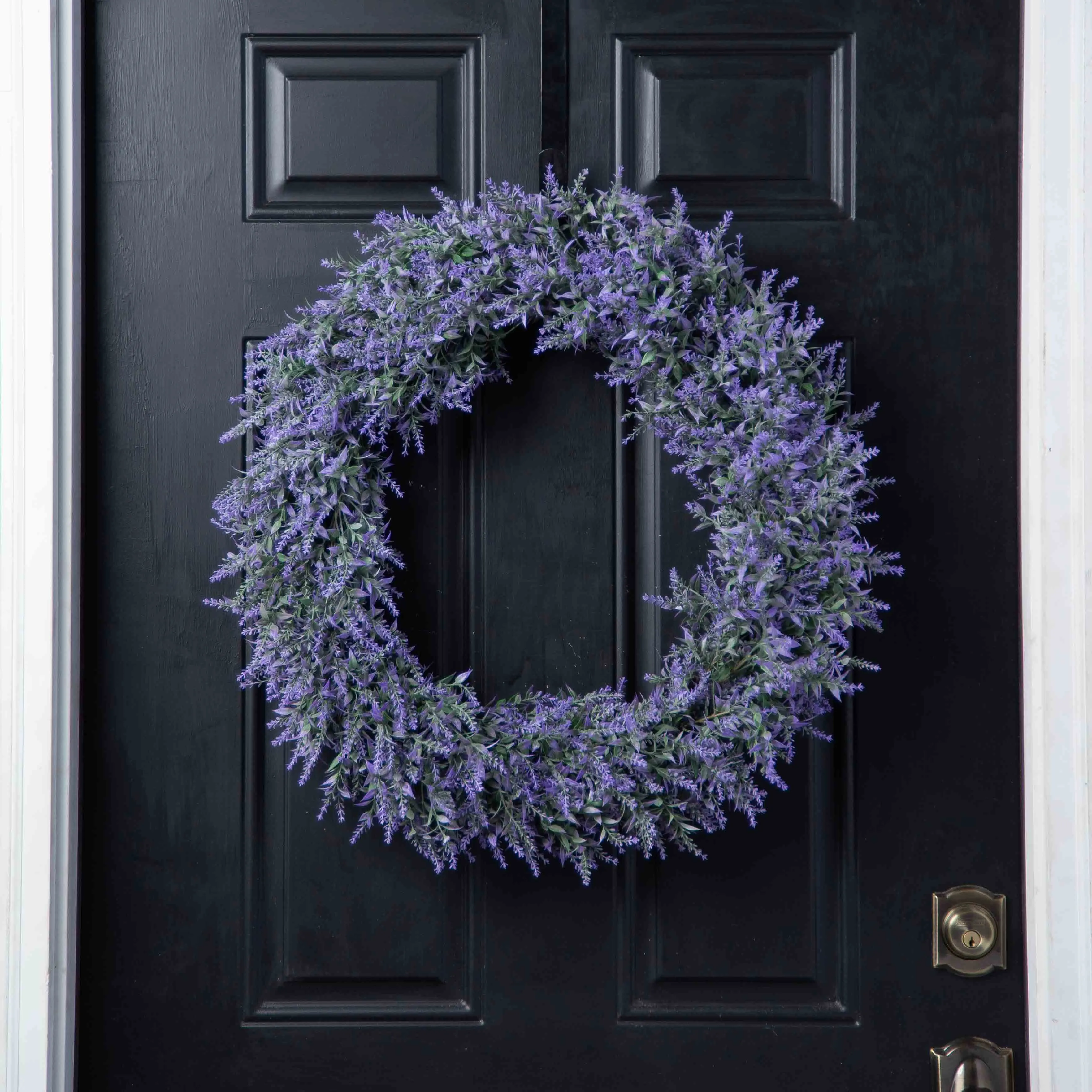 Faux Lavender Outdoor Spring Summer Purple Front Door Wreath