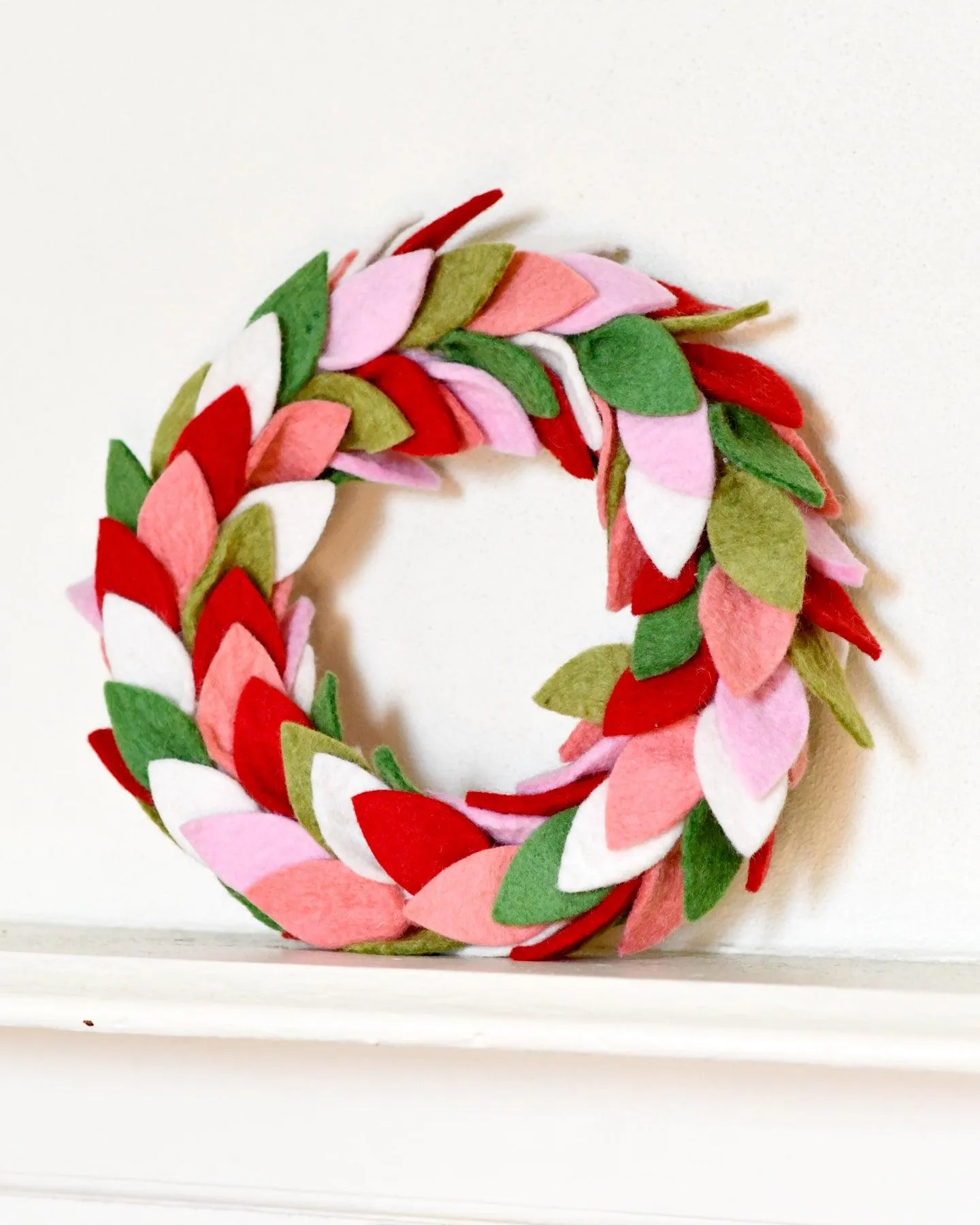 Felt Leaves Wreath - Spring