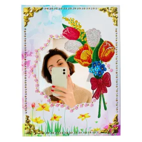 Flowers Makeup Mirror Diamond Painting DIY Mosaic Craft Compact Mirrors