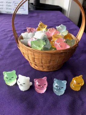 Glow-in-the-Dark Resin Cat Figurines | One-Inch Tall Collectibles