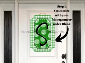 Green Last Name Initial Sign, Welcome Sign, Custom Sign, DECOE-W-177-DH-I, Sign For Wreath, Round Sign, 22" Wood Cutout