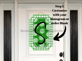 Green Last Name Initial Sign, Welcome Sign, Custom Sign, DECOE-W-177-DH-J, Sign For Wreath, Round Sign, 22" Wood Cutout