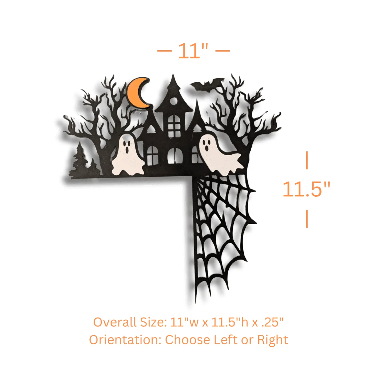 Halloween Corner Door Accent – Hand-Painted Wood, Laser-Cut Designs