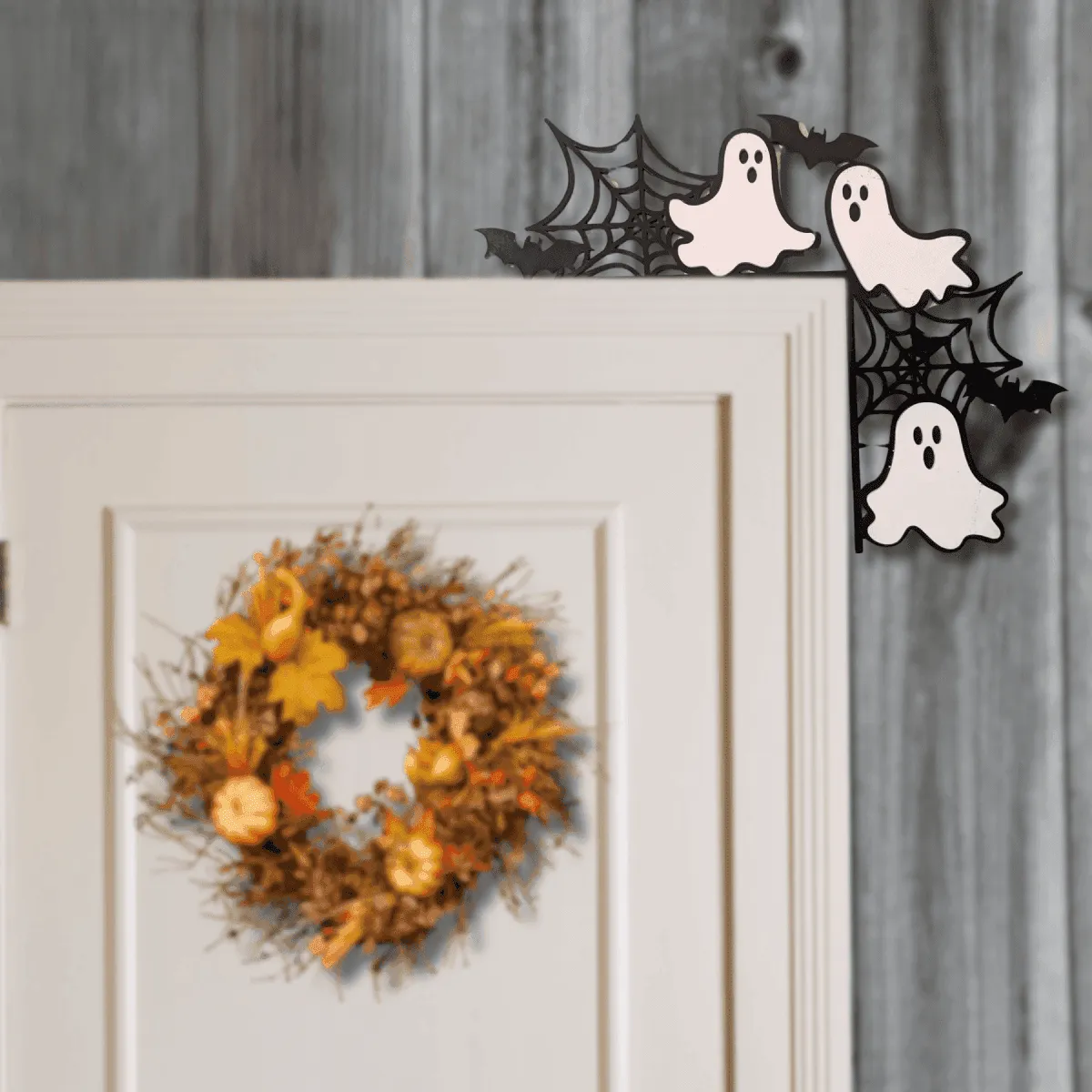 Halloween Corner Door Accent – Hand-Painted Wood, Laser-Cut Designs