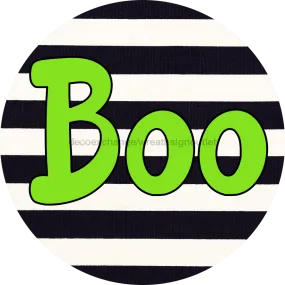 Halloween Sign, Simple Boo Sign, DECOE-4500, Door Hanger, 18" Wood Round
