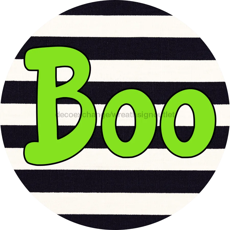 Halloween Sign, Simple Boo Sign, DECOE-4500, Door Hanger, 18" Wood Round