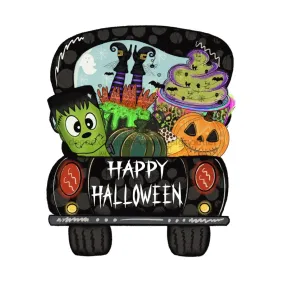Halloween Truck, Happy Halloween, wood sign, DECOE-W-016