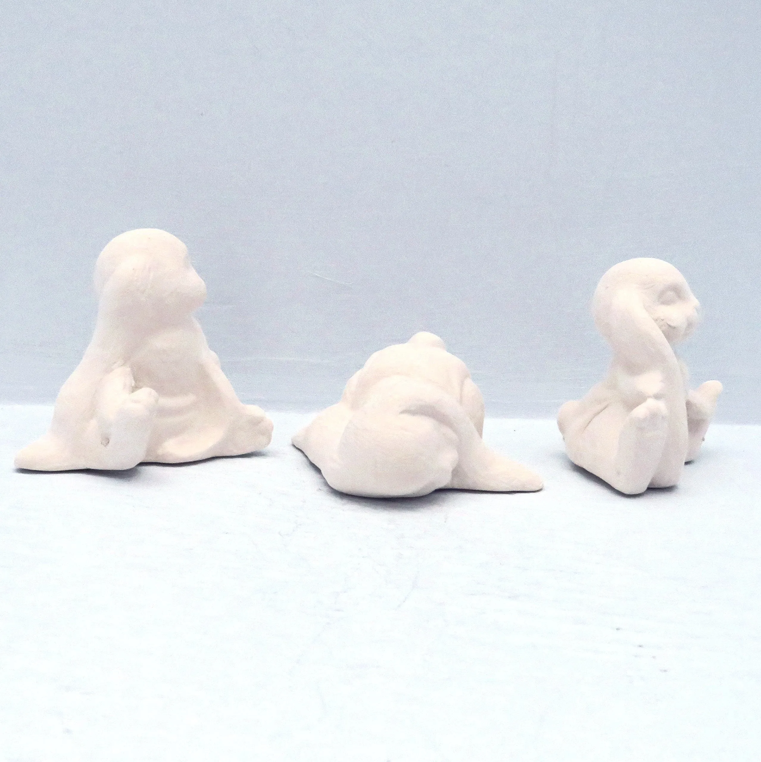 Handmade Ceramic Unpainted Bunny Figurines / Diaper Bunnies / Ceramics to Paint / Spring  / Bunny Statues / Bunny Decor / Bunny Lover Gift