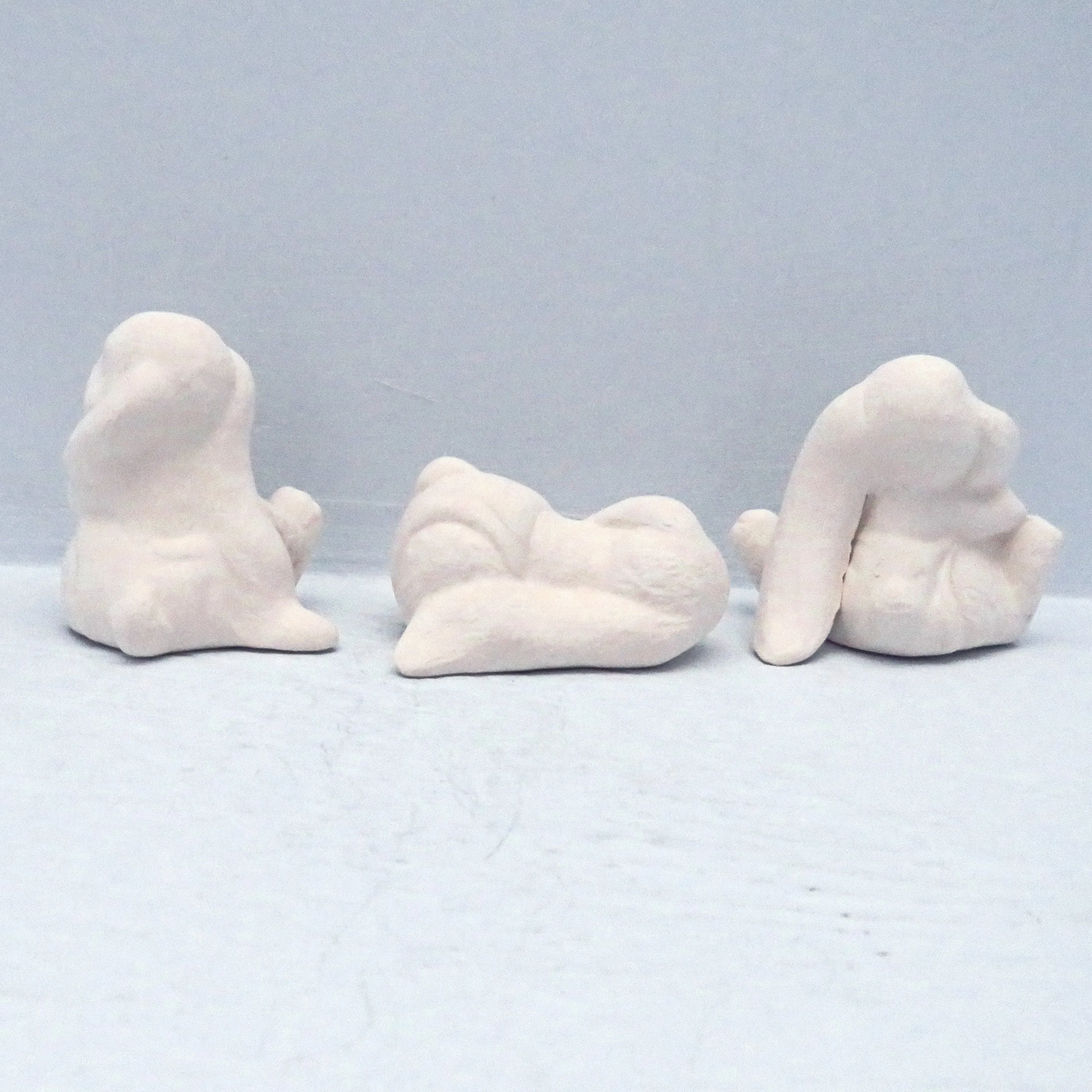 Handmade Ceramic Unpainted Bunny Figurines / Diaper Bunnies / Ceramics to Paint / Spring  / Bunny Statues / Bunny Decor / Bunny Lover Gift