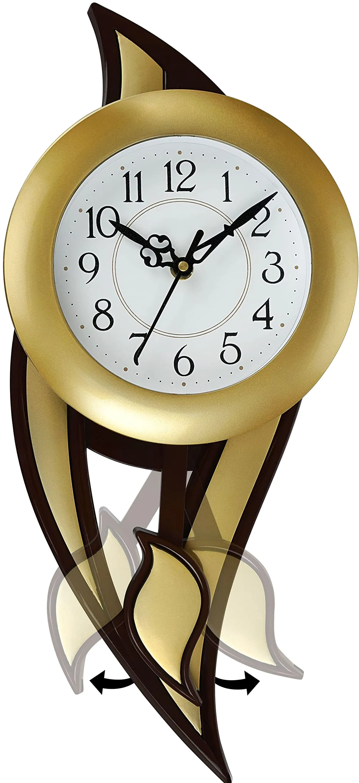 Harbour Analog Latest Stylish New Models Wall Clock with Pendulum for Home Living Room Hall Bedroom (Size Height 42.5 CM X Width 17.5 CM)- Home Decor Big Size Wall Clock MJ ST 18-4