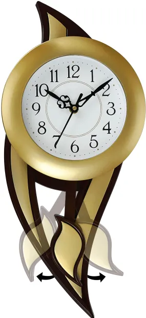Harbour Analog Latest Stylish New Models Wall Clock with Pendulum for Home Living Room Hall Bedroom (Size Height 42.5 CM X Width 17.5 CM)- Home Decor Big Size Wall Clock MJ ST 18-4