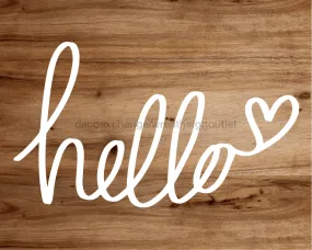 Hello Sign, Welcome Sign, DECOE-4216, Sign For Wreath, 8x10" Metal Sign