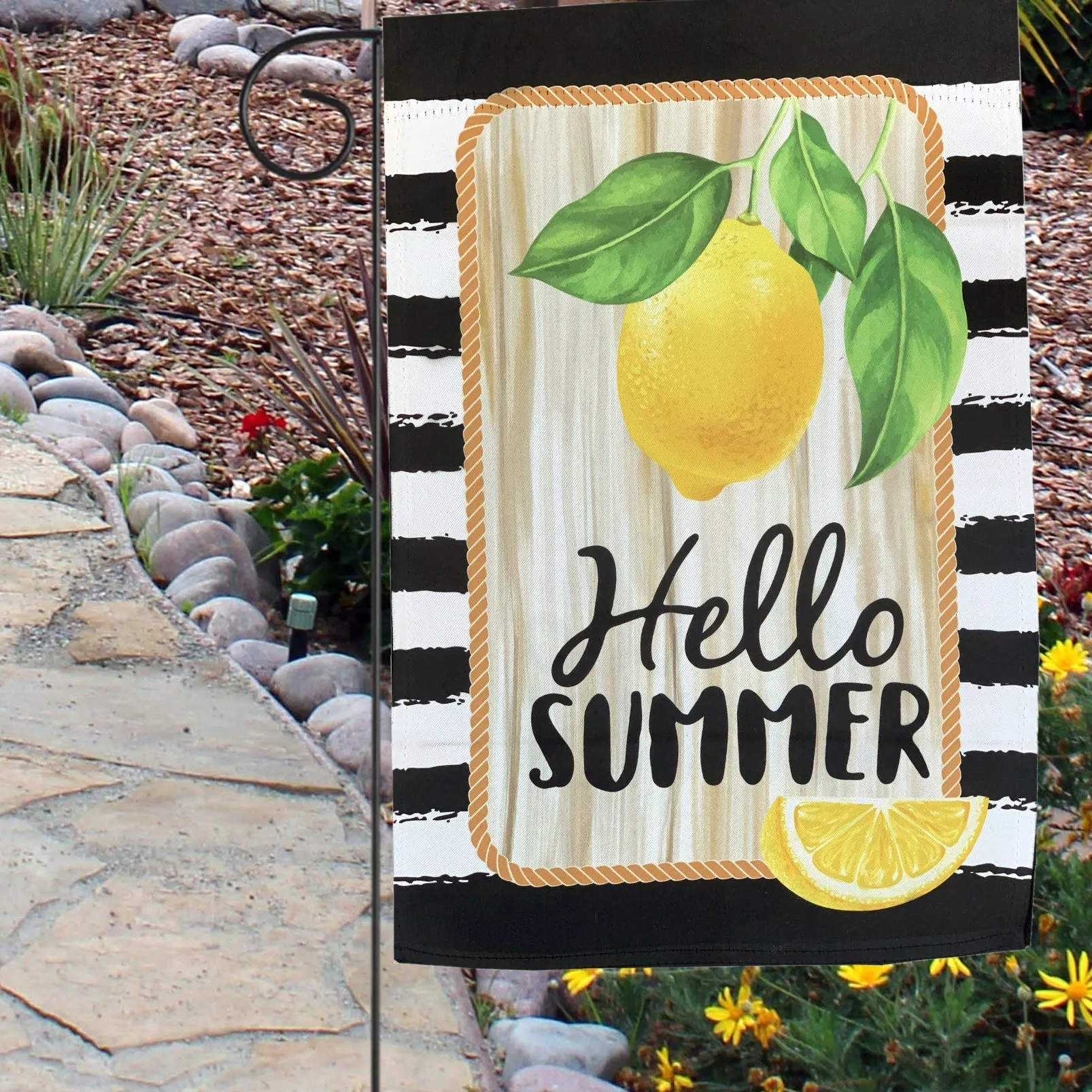 Hello Summer Lemon Garden Flag – 12" x 18"
