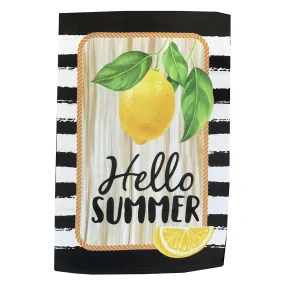 Hello Summer Lemon Garden Flag – 12" x 18"