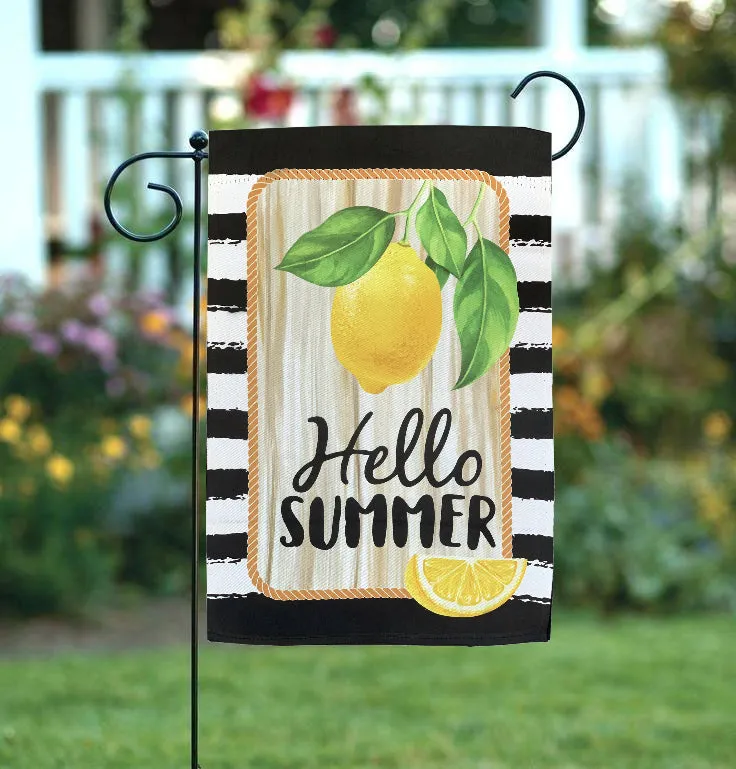 Hello Summer Lemon Garden Flag – 12" x 18"