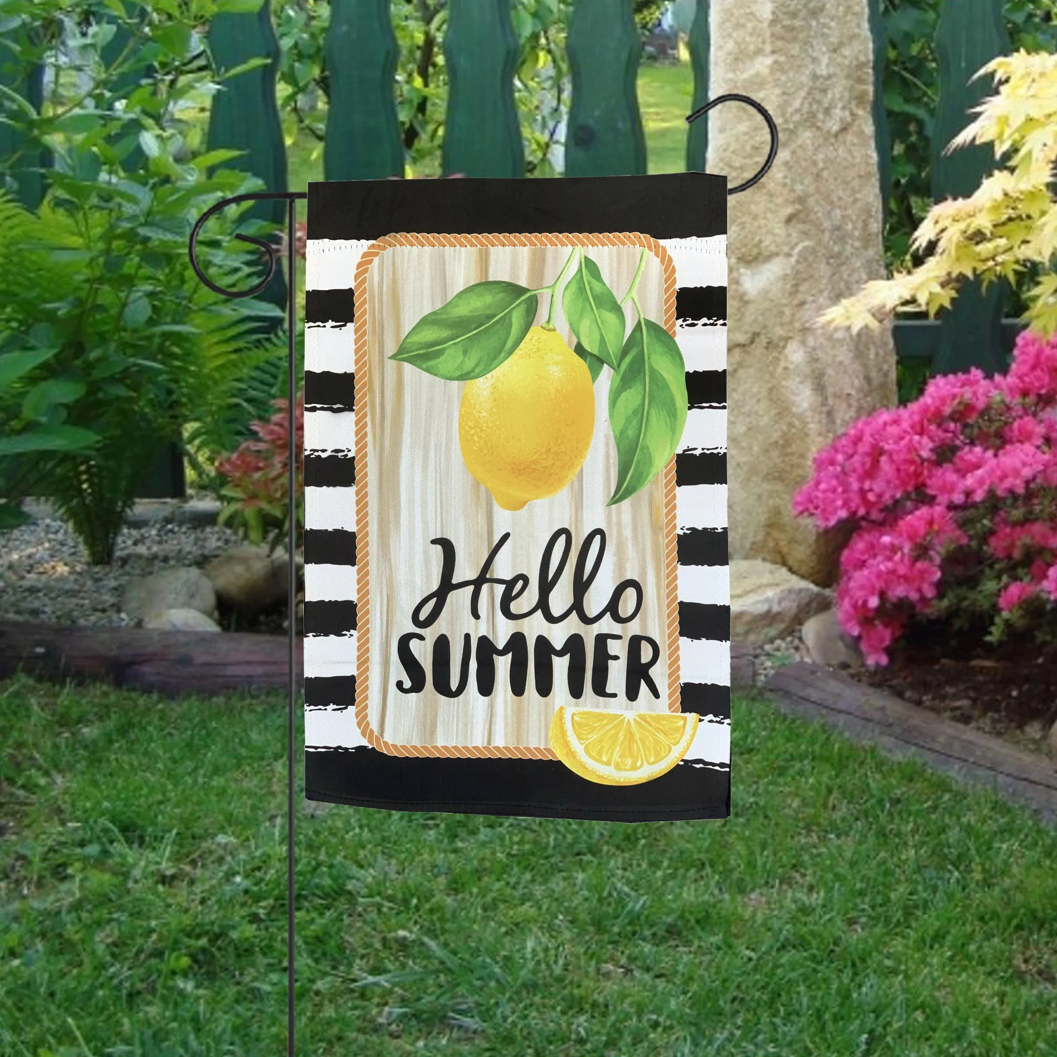 Hello Summer Lemon Garden Flag – 12" x 18"