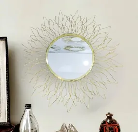 Homfye™ Golden Petal Sunburst Wall Mirror for Living Room, Bathroom