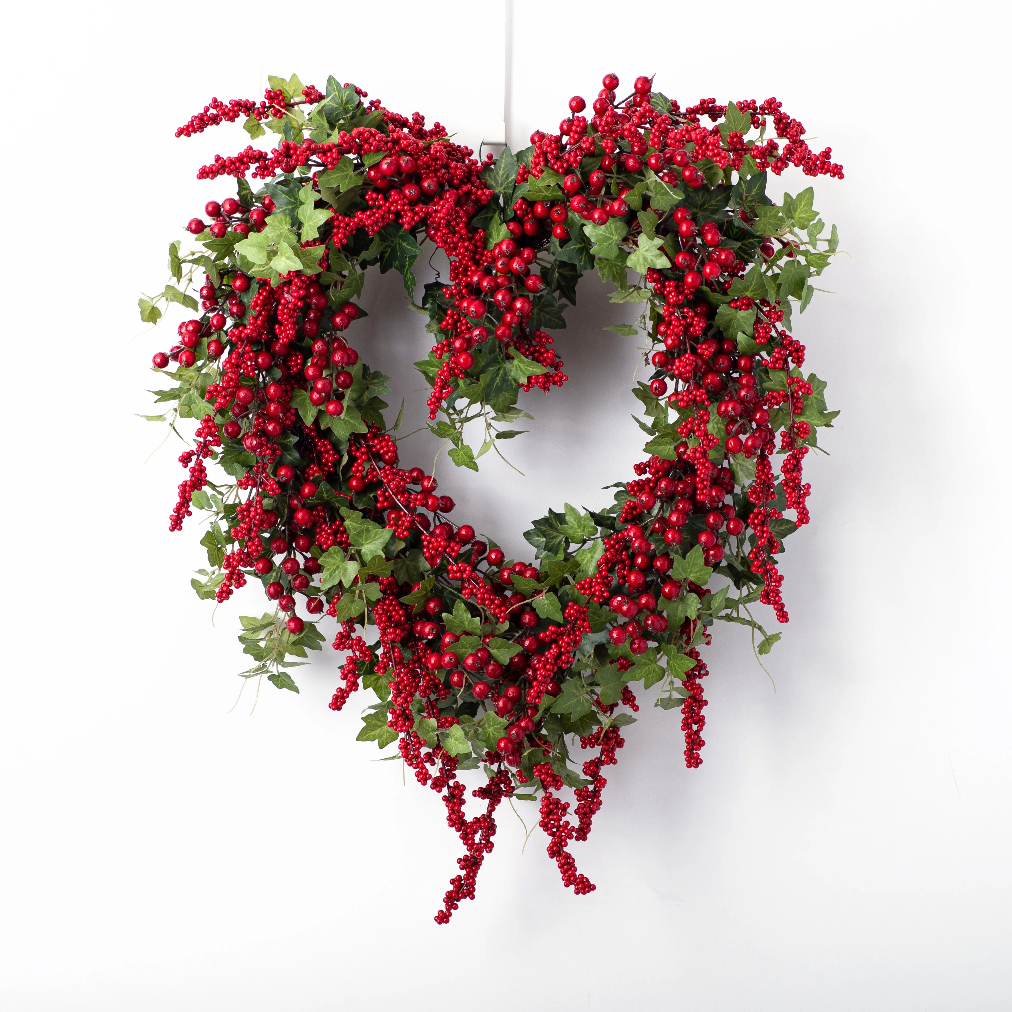I Love You Berry Much - Mixed Red Berry & Mini Ivy Valentine's Day Heart Shape Wreath