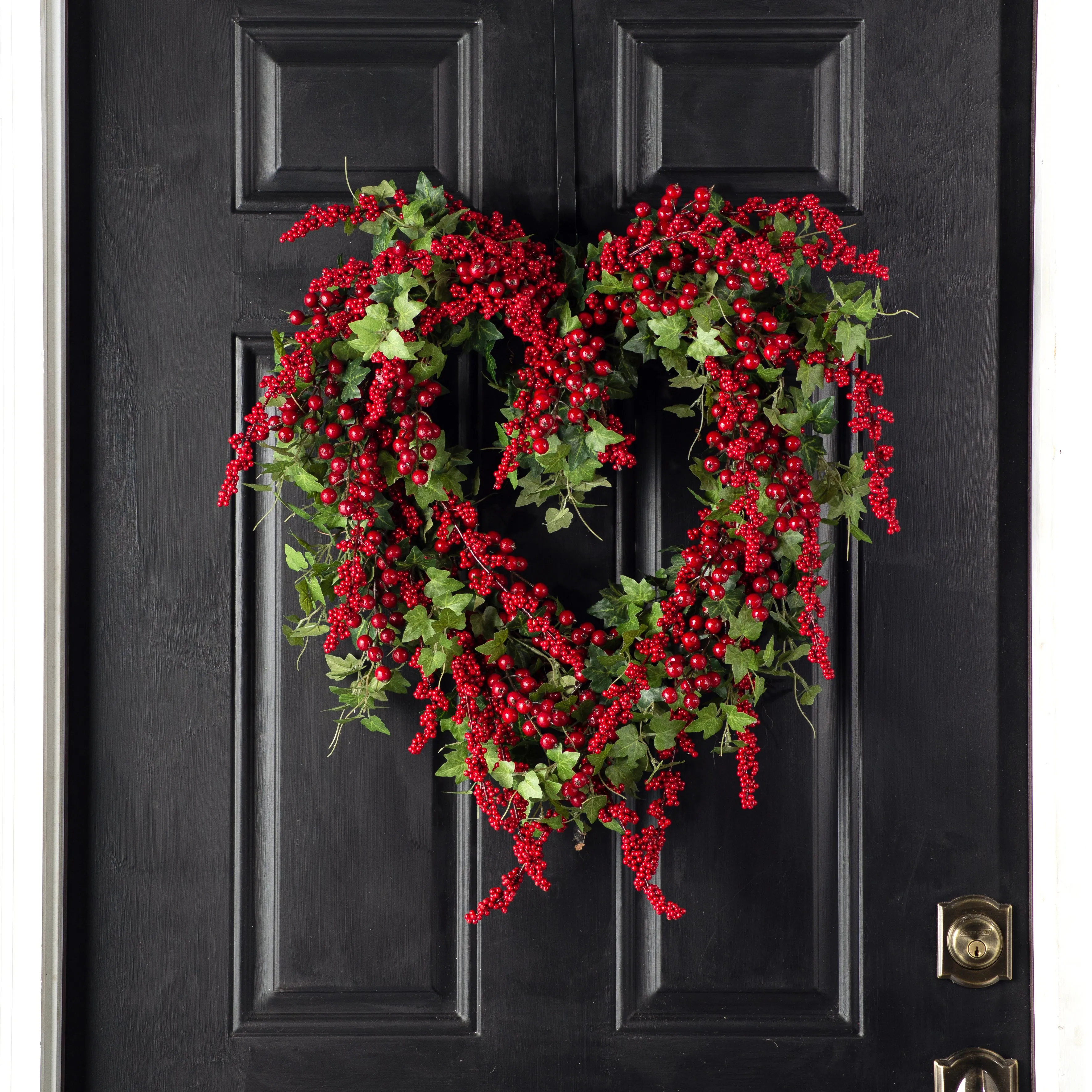 I Love You Berry Much - Mixed Red Berry & Mini Ivy Valentine's Day Heart Shape Wreath