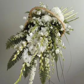Indie White Fireside Basket Standing Spray